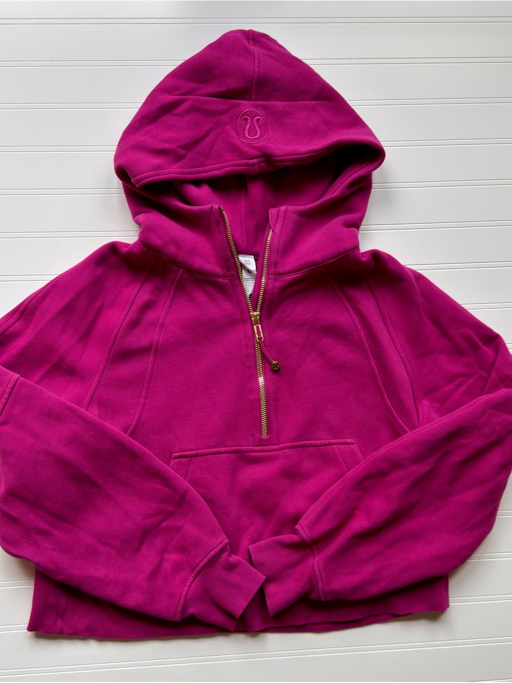 Lululemon Ripened Raspberry Gold Half-Zip Hoodie Sweatshirt XS/Small